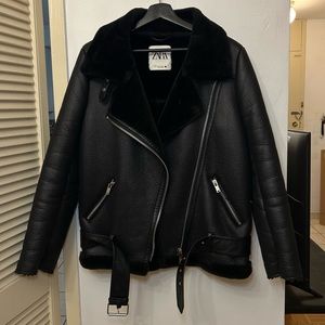 Black Zara Aviator Jacket
